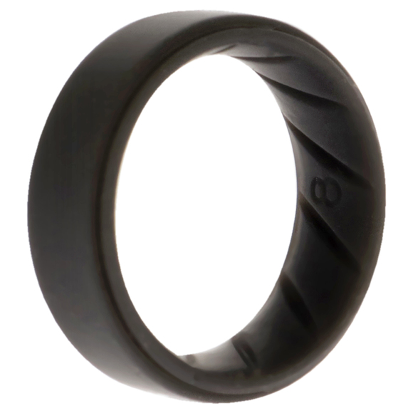 Silicone Wedding BR 8mm Edge Ring - Basic-Grey by ROQ for Men - 8 mm Ring - Picture 1 of 2